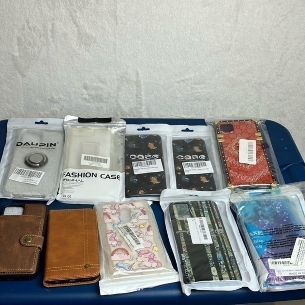Phone cases assorted styles and sizes lot of 10